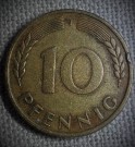 10 Pfennig 1950 J.  Šicí stroj vydal tajemství :)