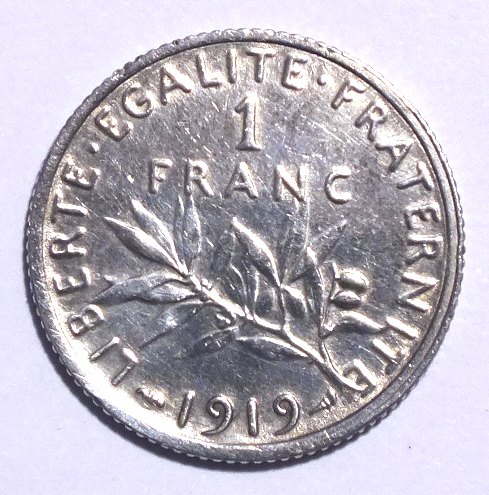 1 Frank 1919 Ag - Francie