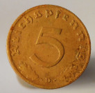 5 pfennig, 1938, D