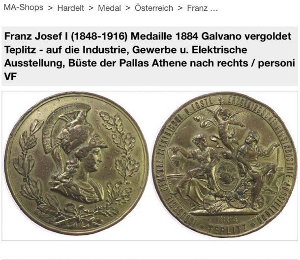 Medaile 1884 - Teplitz