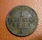 1 PFENNING 1863 - 360 EINEN THALER