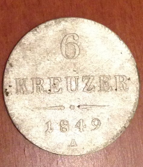 6 Kreuzer 1849 - A