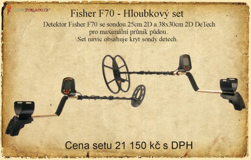 Hloubkový set detektoru kovů Fisher F70