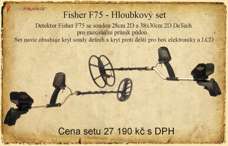 hloubkový set detektoru kovů Fisher F75