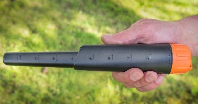 White's Bullseye TRX Pinpointer search detector - ruler