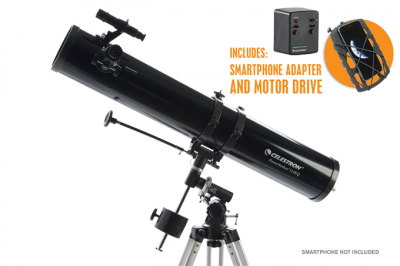 Celestron PowerSeeker 114 / 900mm EQ motorized mirror telescope