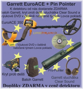 Detektor kovů Garrett EuroAce + Pro Pointer II dohledávačka