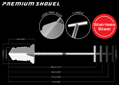 Nokta-Makro Premium Shovel - nerezový skládací rýč
