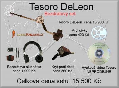 Detektor kovů Tesoro DeLeon - bezdrátový set