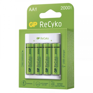 Nabíječka baterií GP Eco E411 + 4× AA ReCyko 2000