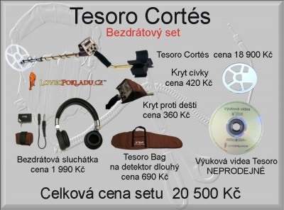 Detektor kovů Tesoro Cortes - bezdrátový set