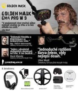 Detektor kovů Golden Mask  GM4PRO Wireless 9'' 2D