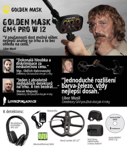 Detektor kovů Golden Mask GM4PRO 12'' 2D Wireless