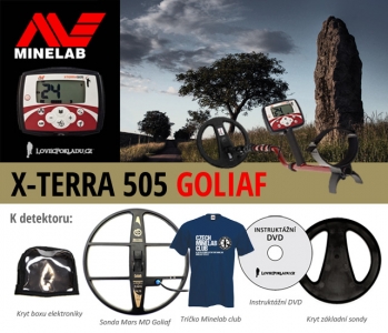 Detektor kovů Minelab X-TERRA 505  hloubkový SET Goliaf