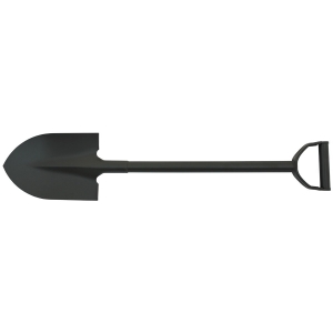 Steel shovel with D-shaped handle - olive