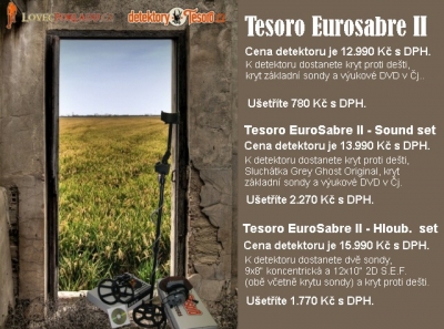 Detektor kovů Tesoro Eurosabre II Extra sound set