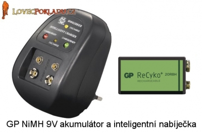 GP ReCyko+ NiMH 200 mAh 8.4V akumulátor a inteligentní nabíječka
