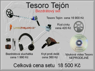 Detektor kovů Tesoro Tejon - bezdrátový set