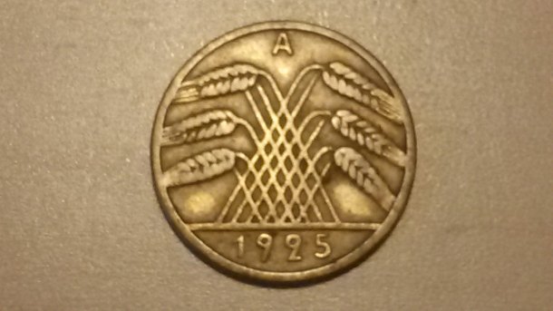 Německá mince (1925) 10 pfennig