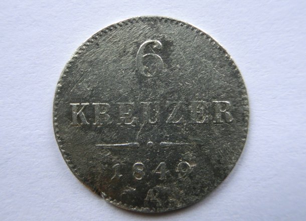 František Josef I. (1849 A) 6 Kreuzer - moje první Ag