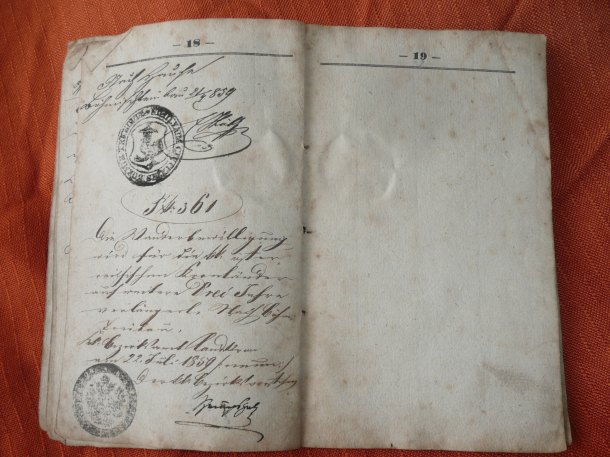 Vandrovnická knížka.1827