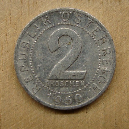 Rakousko 2 groschen 1950