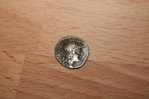 Silver Denarius L. Atilius Nomentanus 141 BC