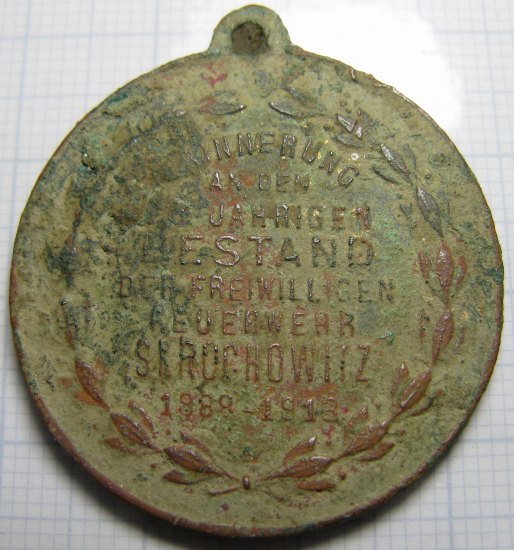 Medaile dobrovolní hasiči 1888-1913 Skrochowitz (Skrochovice)