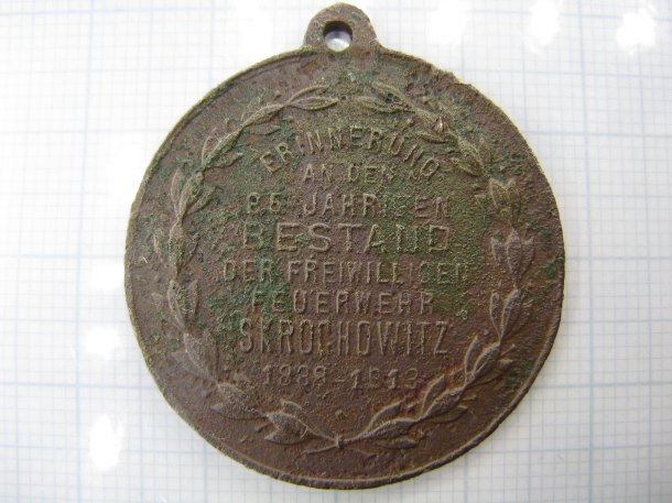Medaile dobrovolní hasiči 1888-1913 Skrochowitz (Skrochovice)