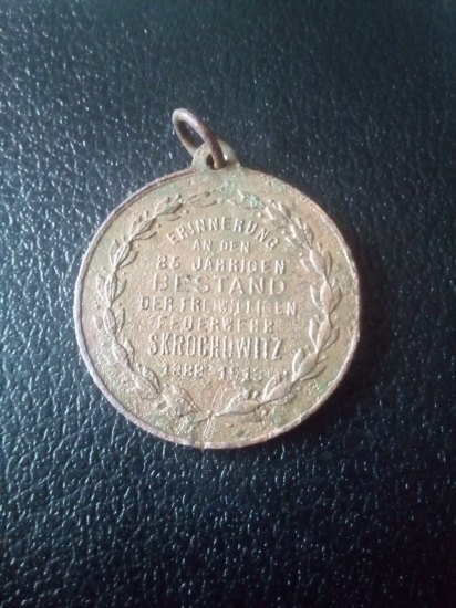 Hasičská medaile ze Skrochovic.