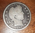 USA čtvrt dolar 1894