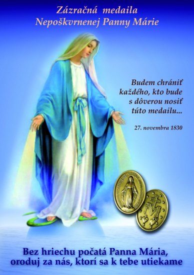 Medailka Neposkvrněné Panny Marie > Zázračná medaile (Zjevení Panny Marie v Paříži)