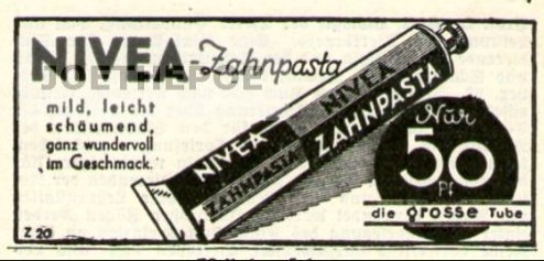 Zubní pasta Nivea, reklamní 1926 - 45
