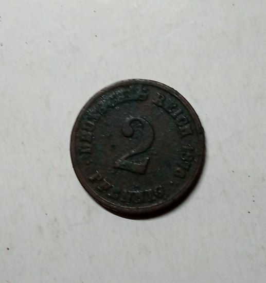2 deuches reich pfennig 1876
