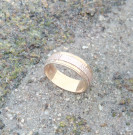 Zlatý dvoubarevný snubní prsten ( rybník )