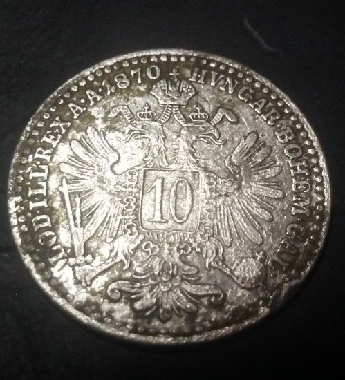 10 krejcarek FJI 1870