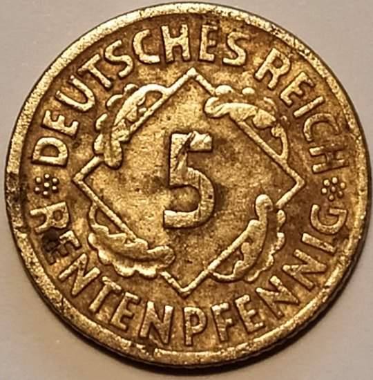5 Deutsches Reich Renten Pfennig