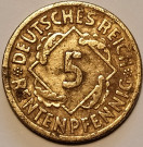5 Deutsches Reich Renten Pfennig