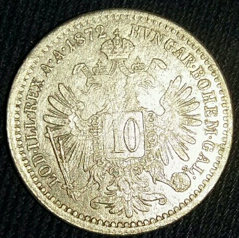 ,,pěkný "10 krejcar 1872