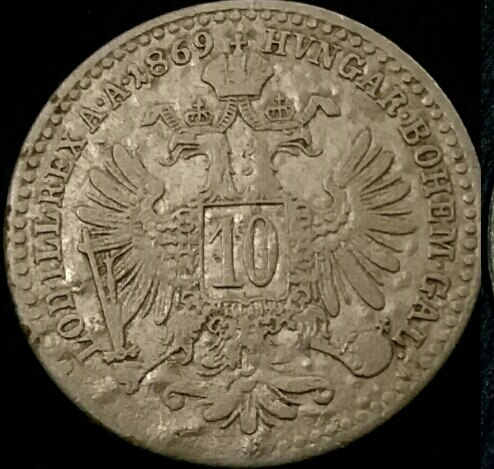 ,,Další pěkný" 10 krejcar 1869