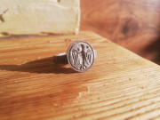 Stříbrný, pečetní prsten středověk