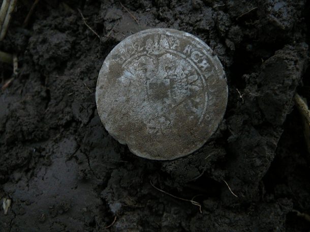 75 krejcar  Ferdinanda 1622 kiprová mince.