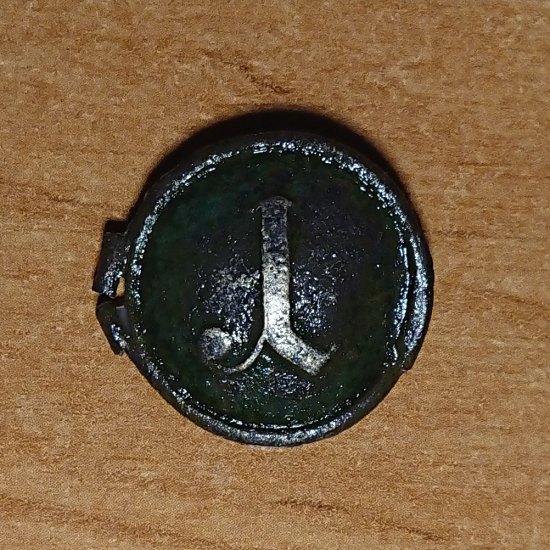 Číslovaný knoflík (RU Zeměbranecký pěší pluk č. 1)