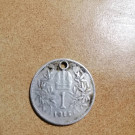 První stříbro. Přívěšek z mince. František Josef I 1krone (1koruna) 1915 