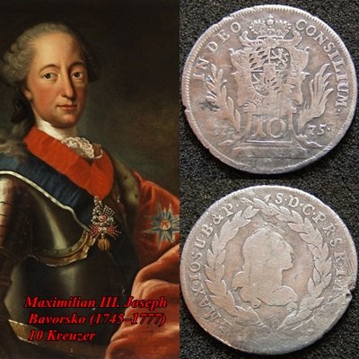Maximilian III. Joseph -Bavorsko (1745–1777) – 10 Kreuzer (10 Krejcar)