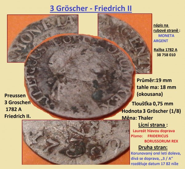3 Gröscher 1782A  - Friedrich II
