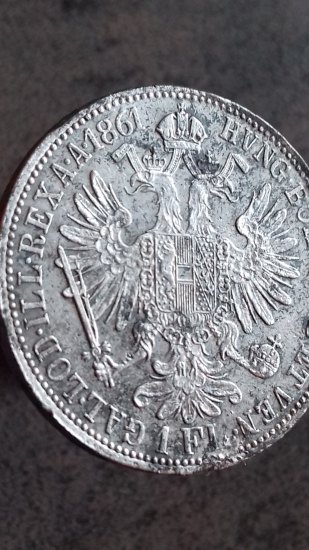 1 Florin- 1 Gulden - Zlatník F.J.1861 A