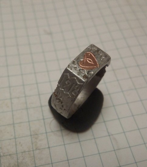 Zákopový prsten s měděným srdíčkem ( 1914 - 1918 )