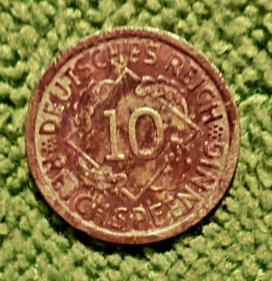 Výmarská republika - Německo (1919 -1933) – 10 Rentenpfennig (Rentový pfennig)