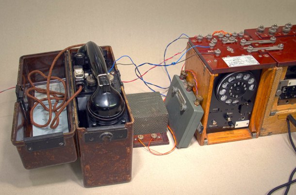 Panel přepojovací stanice polního telefonu Wehrmacht